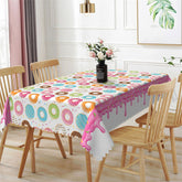 Lofaris Rainbow Color Donuts Repeat Tablecloth For Home Decor
